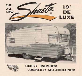 Original dimensions, features and specifications for the Shasta 1900 Deluxe Vintage Trailer